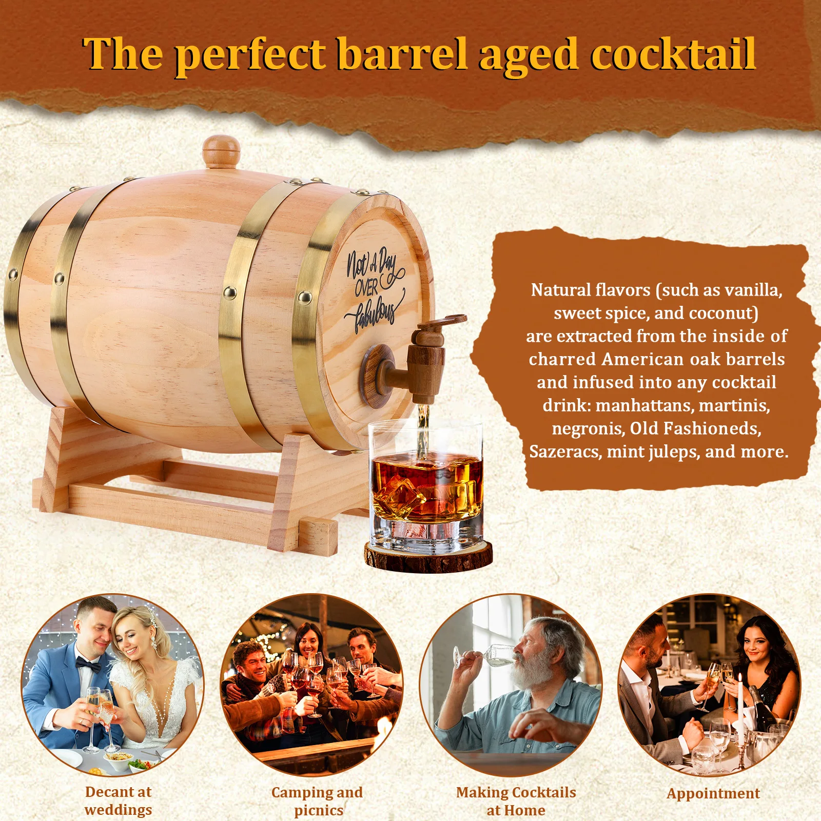 Barile di whisky in legno da 3 - Wine With Beer Cocktail recensione e prezzo